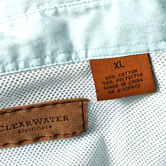 ClearWater Outfitters Men's Angler Short Sleeve Button Down Fishing Shirt Vented - Picture 6 of 8